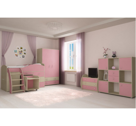 Кровать-чердак Малыш с фасадами для рисования Fairytale